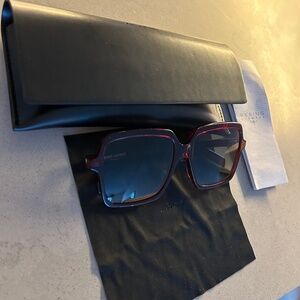 Brand New Saint Laurent Square 56mm Burgundy Sunglasses